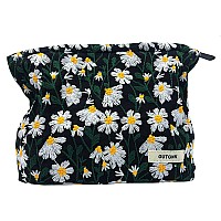 Gutgnk Corduroy Ladies Cosmetic Bag Large Capacity Canvas Cosmetic Bag Travel Toiletry Bag Accessories Organizer Black Chrysan