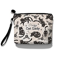 Hglian Cat Makeup Bagcat Cosmetic Bag Zipper Pouch Travel Toiletry Bagcat Purse Cute Black Cat Themed Gifts For Women Cat Love