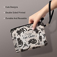 Hglian Cat Makeup Bagcat Cosmetic Bag Zipper Pouch Travel Toiletry Bagcat Purse Cute Black Cat Themed Gifts For Women Cat Love