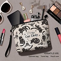 Hglian Cat Makeup Bagcat Cosmetic Bag Zipper Pouch Travel Toiletry Bagcat Purse Cute Black Cat Themed Gifts For Women Cat Love