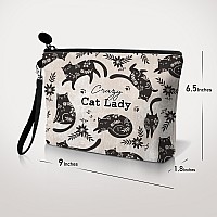 Hglian Cat Makeup Bagcat Cosmetic Bag Zipper Pouch Travel Toiletry Bagcat Purse Cute Black Cat Themed Gifts For Women Cat Love