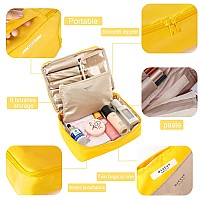 Queboom Travel Makeup Bag Cosmetic Bag Makeup Bag Toiletry Bag For Women And Men Yellow