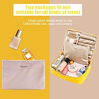 Queboom Travel Makeup Bag Cosmetic Bag Makeup Bag Toiletry Bag For Women And Men Yellow