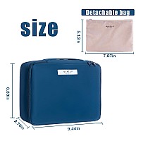 Queboom Travel Makeup Bag Cosmetic Bag Makeup Bag Toiletry Bag For Women And Men Navy Blue