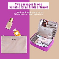 Queboom Travel Makeup Bag Cosmetic Bag Makeup Bag Toiletry Bag For Women And Men Deep Purple