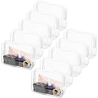 Tbestmax 10 Pcs Clear Cosmetic Bags Small Makeup Bags Portable Waterproof Travel Toiletry Bags Organizer White 75X 48X 2