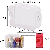 Tbestmax 10 Pcs Clear Cosmetic Bags Small Makeup Bags Portable Waterproof Travel Toiletry Bags Organizer White 75X 48X 2