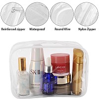 Tbestmax 10 Pcs Clear Cosmetic Bags Small Makeup Bags Portable Waterproof Travel Toiletry Bags Organizer White 75X 48X 2