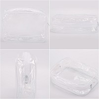 Tbestmax 10 Pcs Clear Cosmetic Bags Small Makeup Bags Portable Waterproof Travel Toiletry Bags Organizer White 75X 48X 2