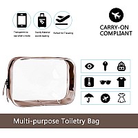 Clear Travel Bags For Toiletries Lightweight Clear Toiletry Bag 2 Pack Transparent Tsa Cosmetic Bag Clear Pouch For Traveling