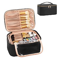 Ocheal Makeup Bagtravel Cosmetic Bag For Womenlarge Clear Window Make Up Bag Organizer Case For Girls Cosmetics And Brushes To