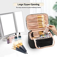 Ocheal Makeup Bagtravel Cosmetic Bag For Womenlarge Clear Window Make Up Bag Organizer Case For Girls Cosmetics And Brushes To