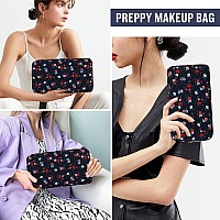 Nylon Small Floral Makeup Bag For Purse Cute Preppy Makeup Bag Cosmetic Zipper Pouch Purse Waterproof Portable Travel Set Toil