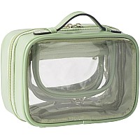 Veki Tsa Approved Toiletry Bag Transparent Makeup Bag Double Travel Cosmetic Bags Case Waterproof Toiletries Bag Large Capacity