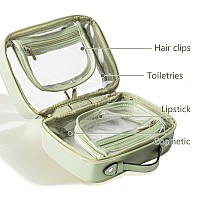 Veki Tsa Approved Toiletry Bag Transparent Makeup Bag Double Travel Cosmetic Bags Case Waterproof Toiletries Bag Large Capacity