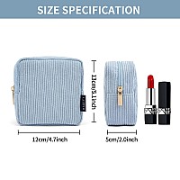 Magefy Small Makeup Bag Mini Make Up Pouch Cute Cosmetic Bag For Women Travel Purse Essentials Bags With Slipin Pockets Blue