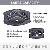 Magefy Small Makeup Bag Mini Make Up Pouch Cute Cosmetic Bag For Women Travel Purse Essentials Bags With Slipin Pockets Black