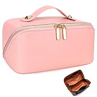 Ccidea Travel Makeup Bag Large Capacity Cosmetic Bags Waterproof Portable Pouch Open Flat Toiletry Bag Make Up Organizer Birthd