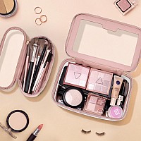 Soimeat Travel Clear Makeup Bag With Makeup Brush Bag Leather Makeup Case Toiletry Bag Portable Cosmetic Bag Case Transparent