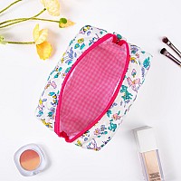 Soidram Cute Makeup Bag Quilted Cosmetic Bag Puffy Coquette Makeup Pouch Aesthetic Elk Travel Toiletry Bag Organizer Cotton Make