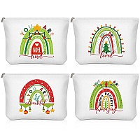 Saintrygo 4 Pcs Rainbow Cosmetic Bag Teacher Nurse Inspirational Gift Bags For Women Girls You Are Loved Beautiful Kind Makeup B