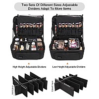 Relavel Rolling Makeup Case With 4 Clear Makeup Bags Makeup Backpack With Adjustable Dividers Cosmetic Train Case Storage With