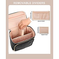 Relavel Travel Makeup Bag Large Capacity Makeup Organizer Bag Cosmetic Bag For Women With Adjustable Dividers Waterproof Tall