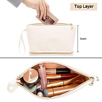 Ethereal Small Travel Makeup Bag Cream Makeup Organizer Bag Ttravel Essentials For Women Makeup Bag For Purse Portable Makeup P