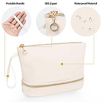 Ethereal Small Travel Makeup Bag Cream Makeup Organizer Bag Ttravel Essentials For Women Makeup Bag For Purse Portable Makeup P