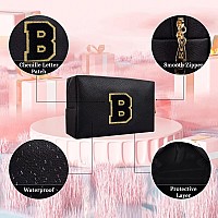 Small Personalized Initial Letter Makeup Bag Cute Waterproof Pu Leather Chenille Letter Cosmetic Bag Travel Makeup Bag Preppy