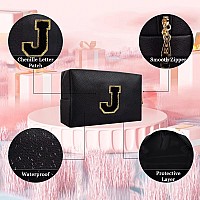 Small Personalized Initial Letter Makeup Bag Cute Waterproof Pu Leather Chenille Letter Cosmetic Bag Travel Makeup Bag Preppy