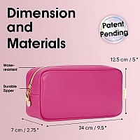 Wandering Nature Makeup Bag For Purse Cosmetic Bags For Women Make Up Organizer Travel Pouch With Slipin Pockets Eco Vegan Leat