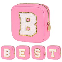 Graduation Gifts For Her Makeup Bag For Women Small Makeup Bag For Purse Travel Cosmetic Bag With Preppy Letter Patch Nylon Mi