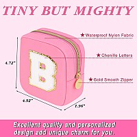 Graduation Gifts For Her Makeup Bag For Women Small Makeup Bag For Purse Travel Cosmetic Bag With Preppy Letter Patch Nylon Mi