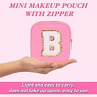 Graduation Gifts For Her Makeup Bag For Women Small Makeup Bag For Purse Travel Cosmetic Bag With Preppy Letter Patch Nylon Mi