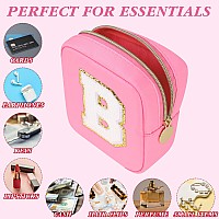 Graduation Gifts For Her Makeup Bag For Women Small Makeup Bag For Purse Travel Cosmetic Bag With Preppy Letter Patch Nylon Mi