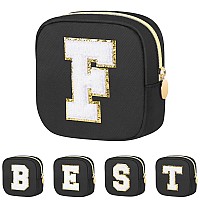 Graduation Gifts For Her Makeup Bag For Women Small Makeup Bag For Purse Travel Cosmetic Bag With Preppy Letter Patch Nylon M