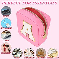 Graduation Gifts For Hermakeup Bag For Women Small Makeup Bag For Purse Travel Cosmetic Bag With Preppy Letter Patch Nylon Mi