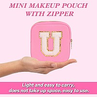 Graduation Gifts For Hermakeup Bag For Women Small Makeup Bag For Purse Travel Cosmetic Bag With Preppy Letter Patch Nylon Mi