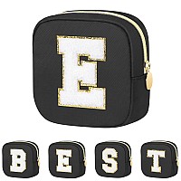 Graduation Gifts For Her Makeup Bag For Women Small Makeup Bag For Purse Travel Cosmetic Bag With Preppy Letter Patch Nylon Mi