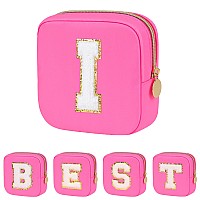 Graduation Gifts For Her Makeup Bag For Women Small Makeup Bag For Purse Travel Cosmetic Bag With Preppy Letter Patch Nylon M