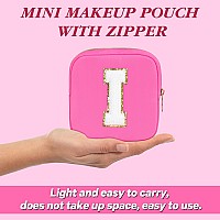 Graduation Gifts For Her Makeup Bag For Women Small Makeup Bag For Purse Travel Cosmetic Bag With Preppy Letter Patch Nylon M