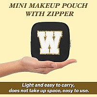 Graduation Gifts For Her Makeup Bag For Women Small Makeup Bag For Purse Travel Cosmetic Bag With Preppy Letter Patch Nylon Mi