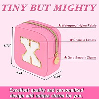 Graduation Gifts For Her Makeup Bag For Women Small Makeup Bag For Purse Travel Cosmetic Bag With Preppy Letter Patch Nylon M