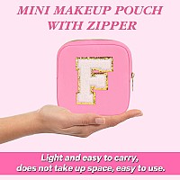 Graduation Gifts For Her Makeup Bag For Women Small Makeup Bag For Purse Travel Cosmetic Bag With Preppy Letter Patch Nylon M