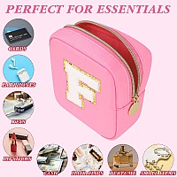 Graduation Gifts For Her Makeup Bag For Women Small Makeup Bag For Purse Travel Cosmetic Bag With Preppy Letter Patch Nylon M