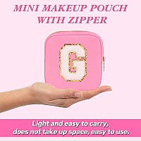 Graduation Gifts For Her Makeup Bag For Women Small Makeup Bag For Purse Travel Cosmetic Bag With Preppy Letter Patch Nylon M