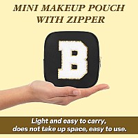 Graduation Gifts For Her Makeup Bag For Women Small Makeup Bag For Purse Travel Cosmetic Bag With Preppy Letter Patch Nylon M