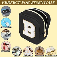 Graduation Gifts For Her Makeup Bag For Women Small Makeup Bag For Purse Travel Cosmetic Bag With Preppy Letter Patch Nylon M