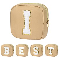 Graduation Gifts For Her Makeup Bag For Women Small Makeup Bag For Purse Travel Cosmetic Bag With Preppy Letter Patch Nylon M